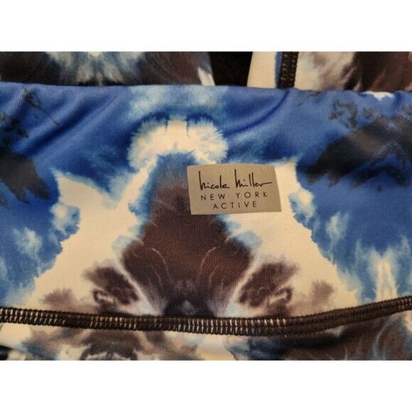 Nicole Miller New York Active Women's crop leggings blue tie dye Size Medium - Picture 2 of 10